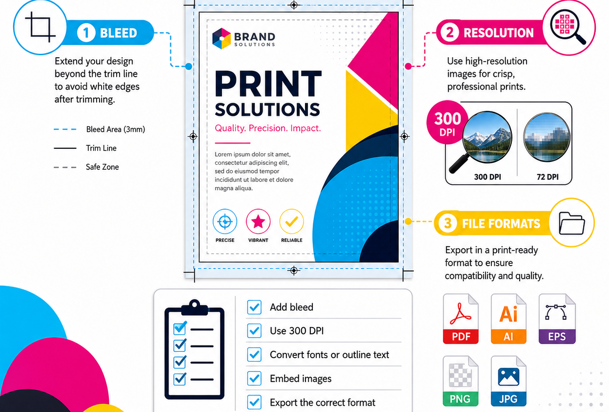 File Prep Checklist: Bleed, Resolution & Correct File Formats